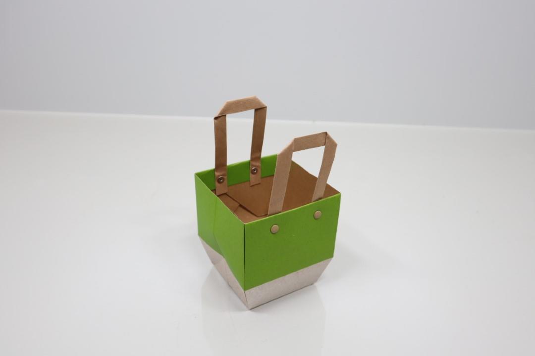 Deco Wraps Tailor Bag wasserfest grün/natur 10,5x10,5cm