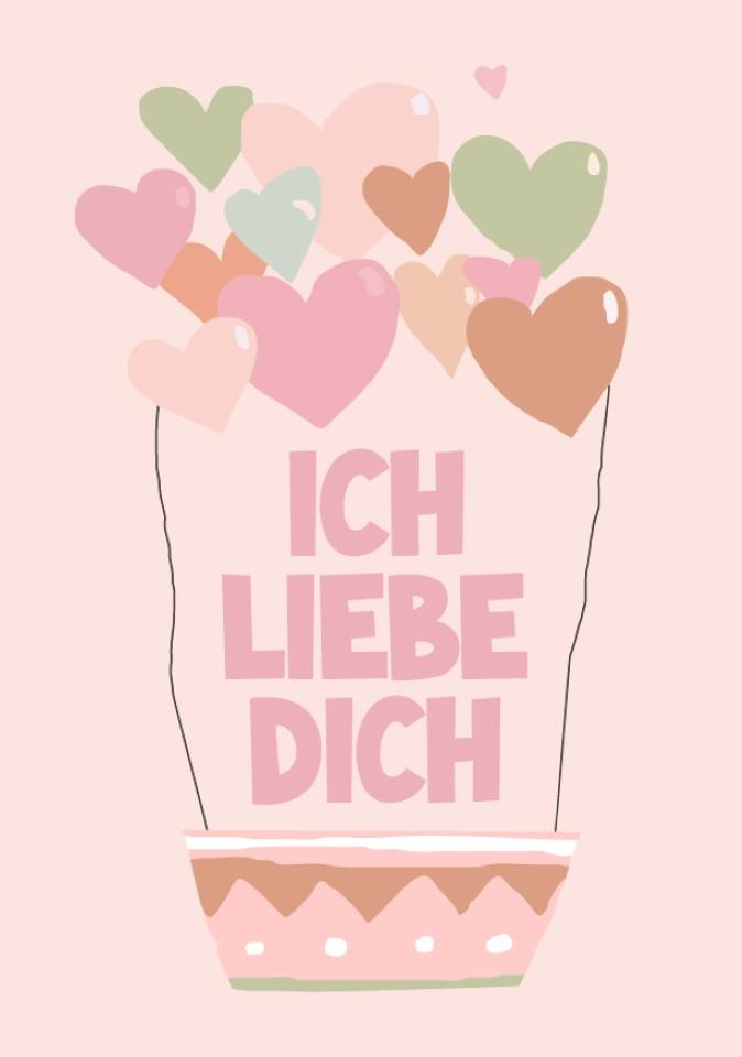 Minikarten Ich liebe Dich 7,5x5 cm