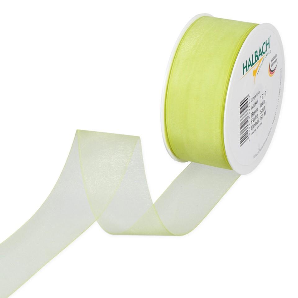 Organza 40mm o.Dr. apfelgrün560 Organza 40mm o.Dr. apfelgrün560