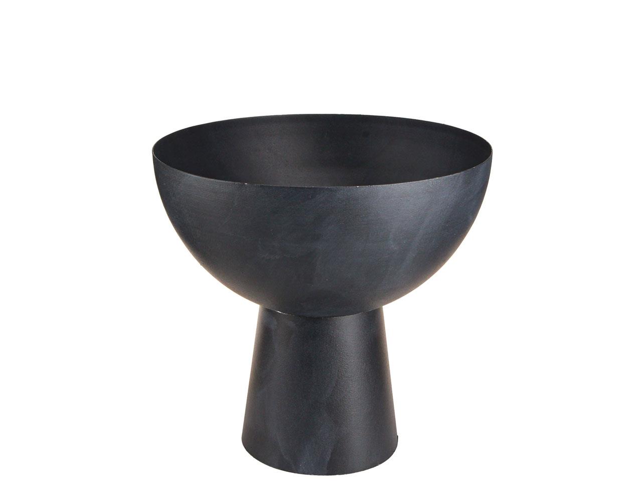 Schale D20cm auf Fuß Metall anthra H17,5cm