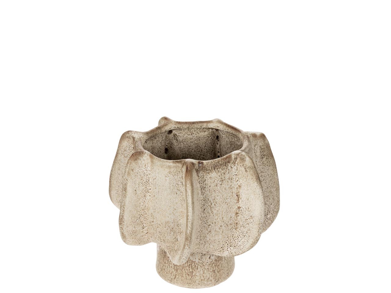 Übertopf Keramik beige-natur glasiert D12,5xH10cm