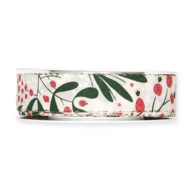 Druckband Misteln 25 mm 18 Meter cream 70