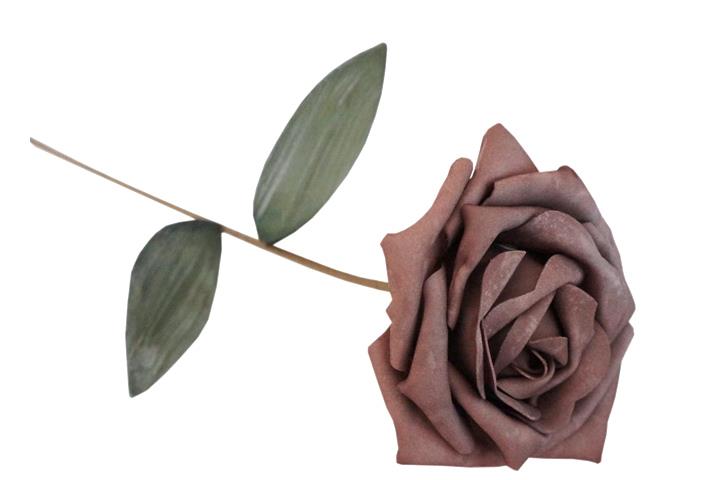 Foam Rose D15cm, Länge 65cm rosewood