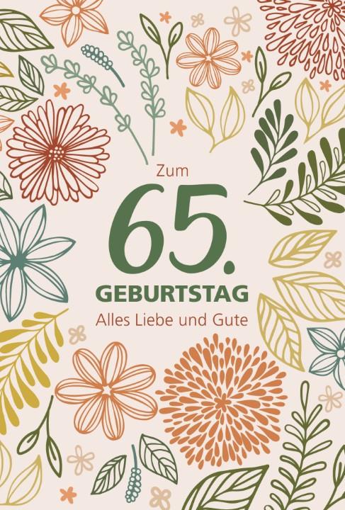 Glückwunschkarten Zum 65. Geburtstag 11,5x17 cm