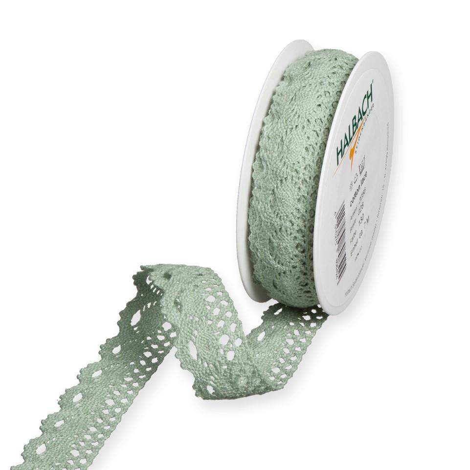 Häkelspitze Baumwolle 28 mm 7 Meter jade 130 Häkelspitze Baumwolle 28 mm 7 Meter jade 130