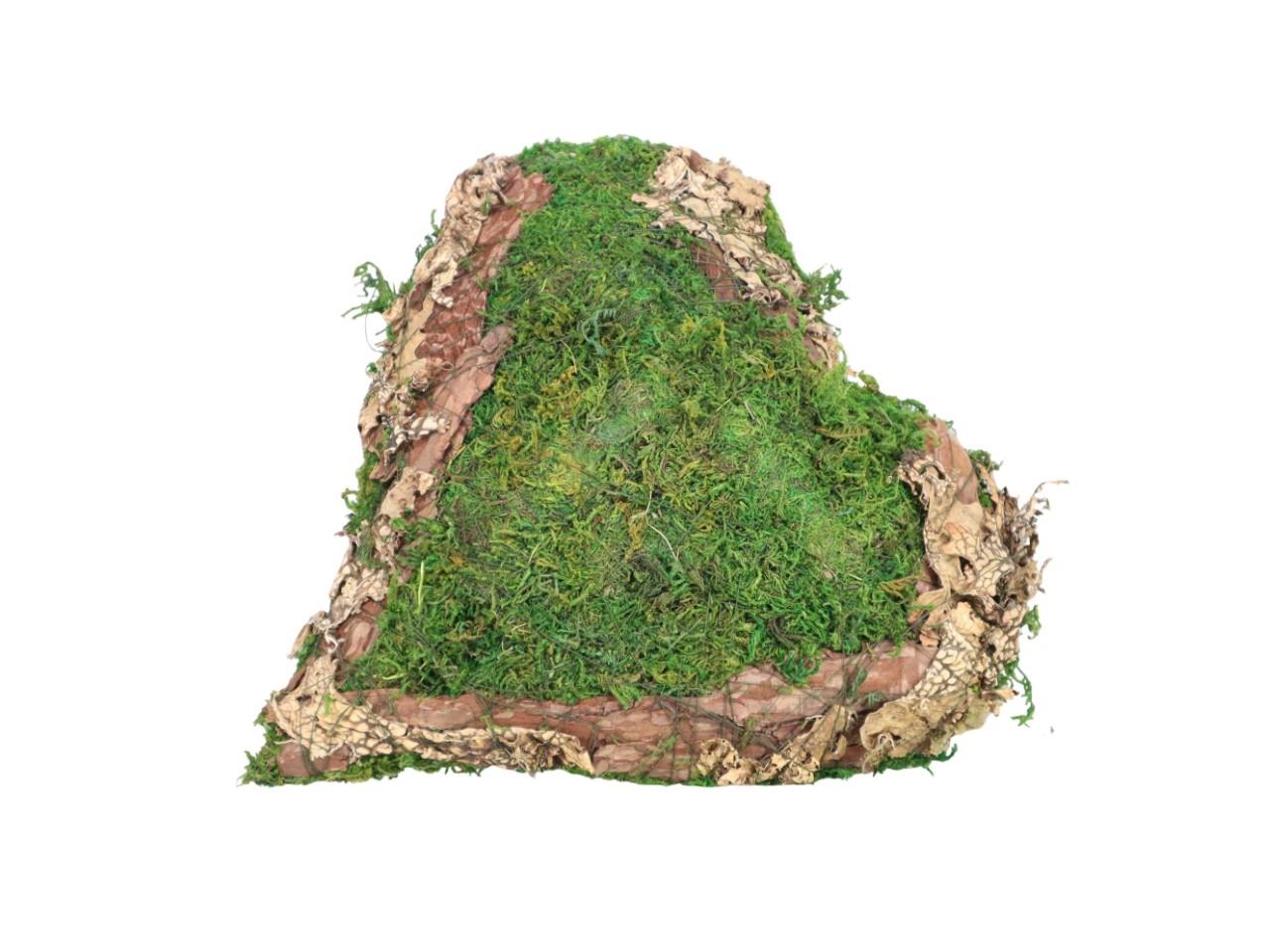 Steckherz Moos/Rattan grün/braun 30x30 H7cm