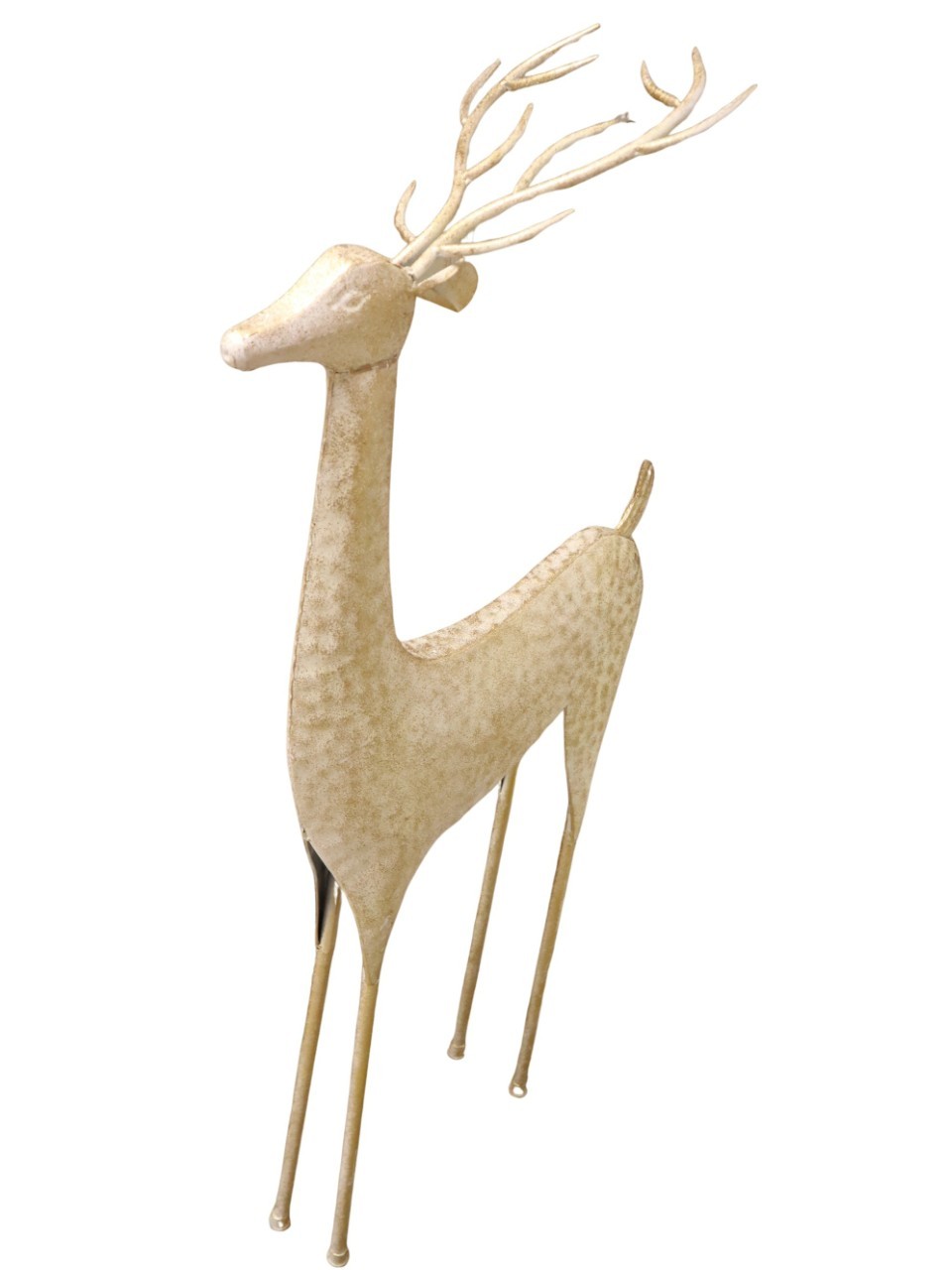 Hirsch Metall hellgold-creme  H 146cm