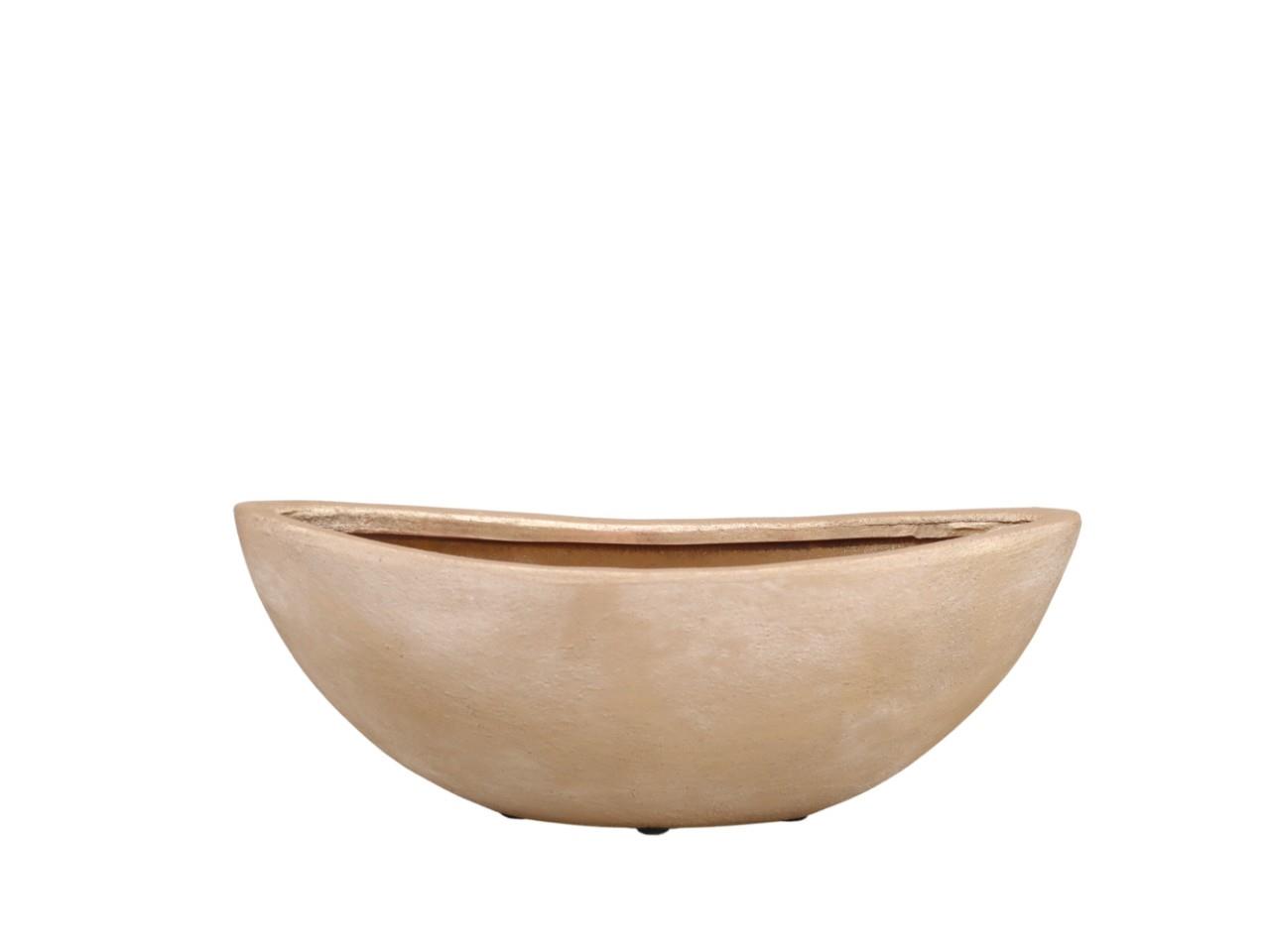 Schiffchen Keramik natur-champgner L31,5xH12cm