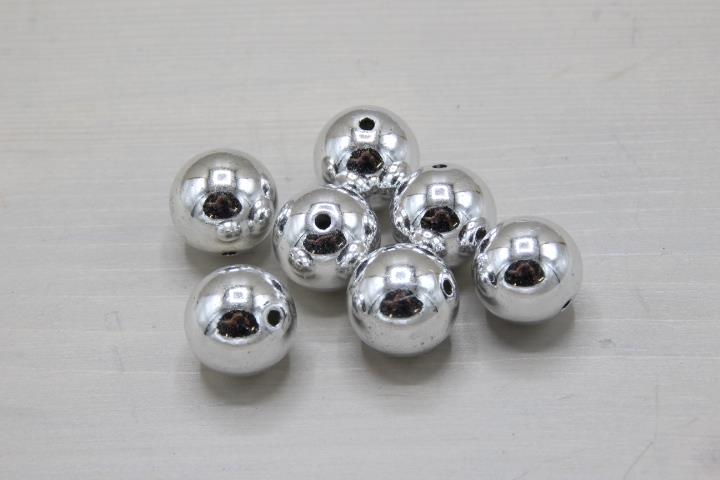 Perlen Kunststoff silber 10mm 300 Gramm