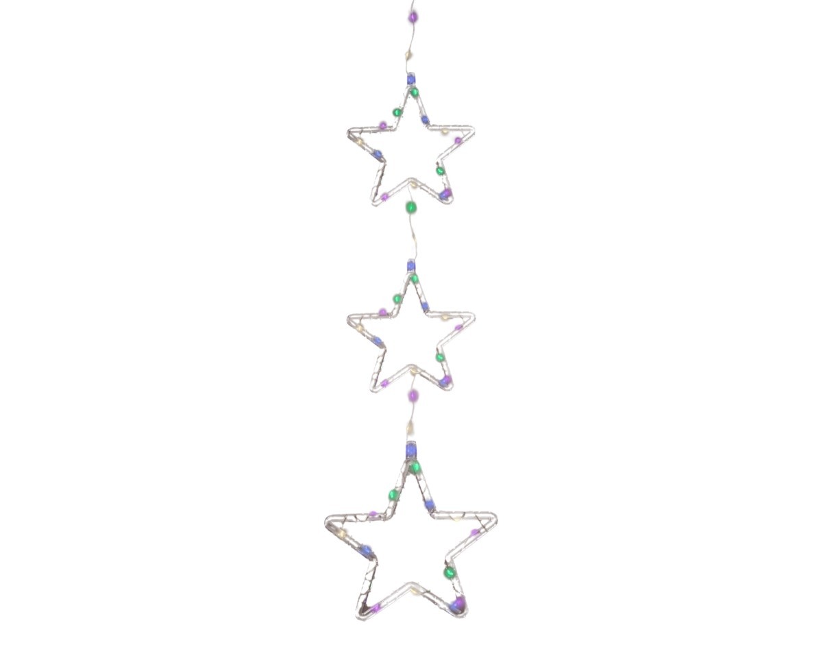 Sternhänger 3fach inkl. Micro LED Acryl outdoor L58cm NETTO