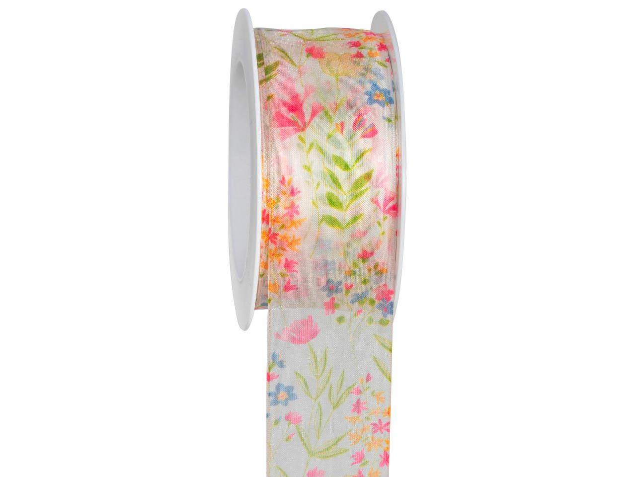 Band Wilflowers 40 mm 15 Meter 01 weiss Band Wilflowers 40 mm 15 Meter 01 weiss