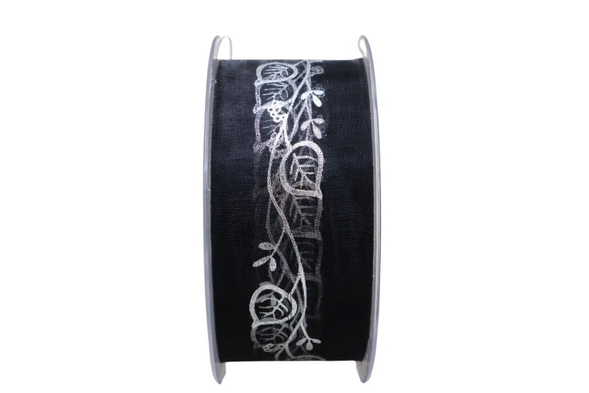 Florband Ginko silber 40 mm 575-40-312