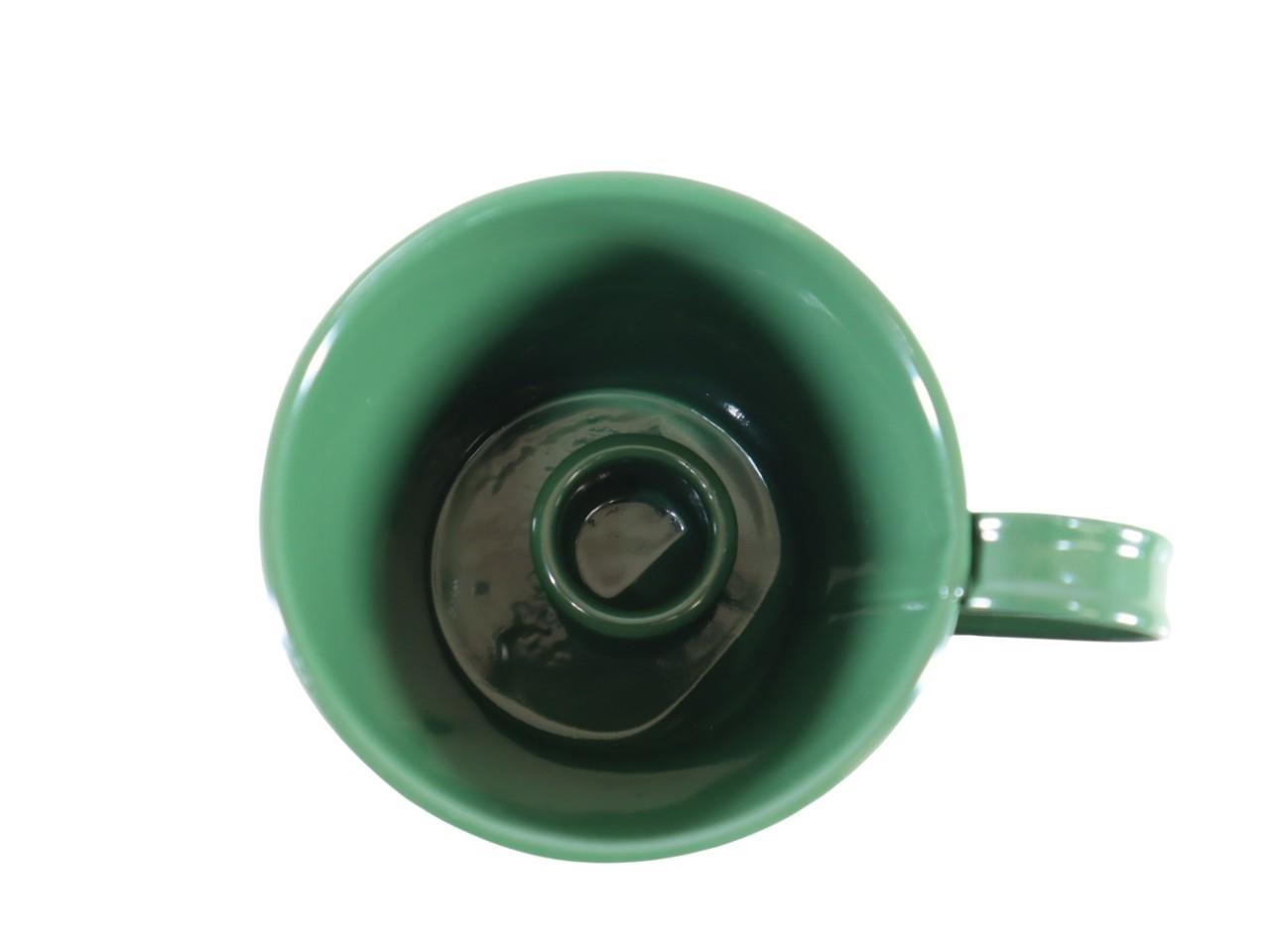 Tasse m. Stabkerzenhalter Metall dunkelgrün D8cm Tasse m. Stabkerzenhalter Metall dunkelgrün D8cm