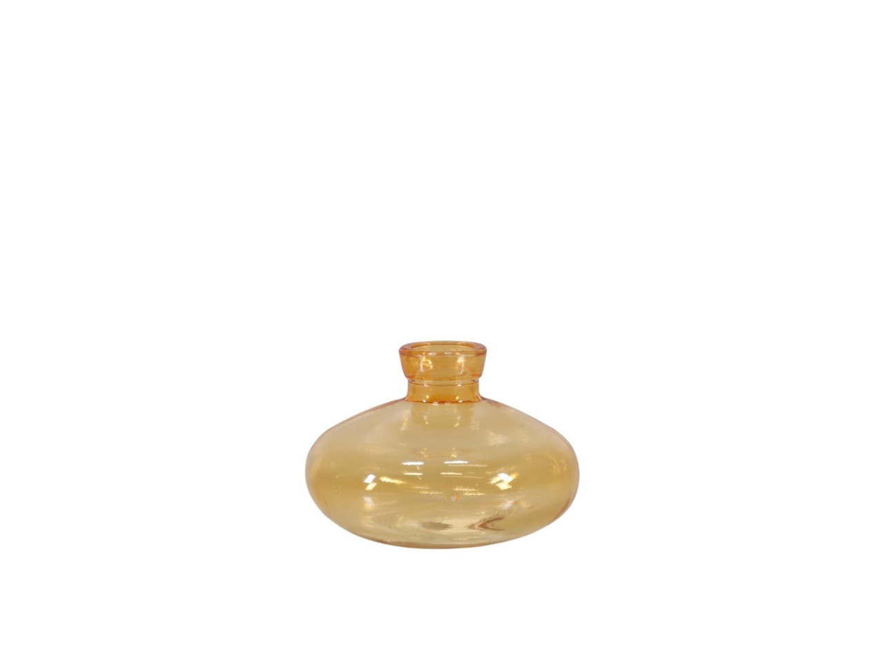 Glasvase bauchig gelb-orange D9xH6,5cm