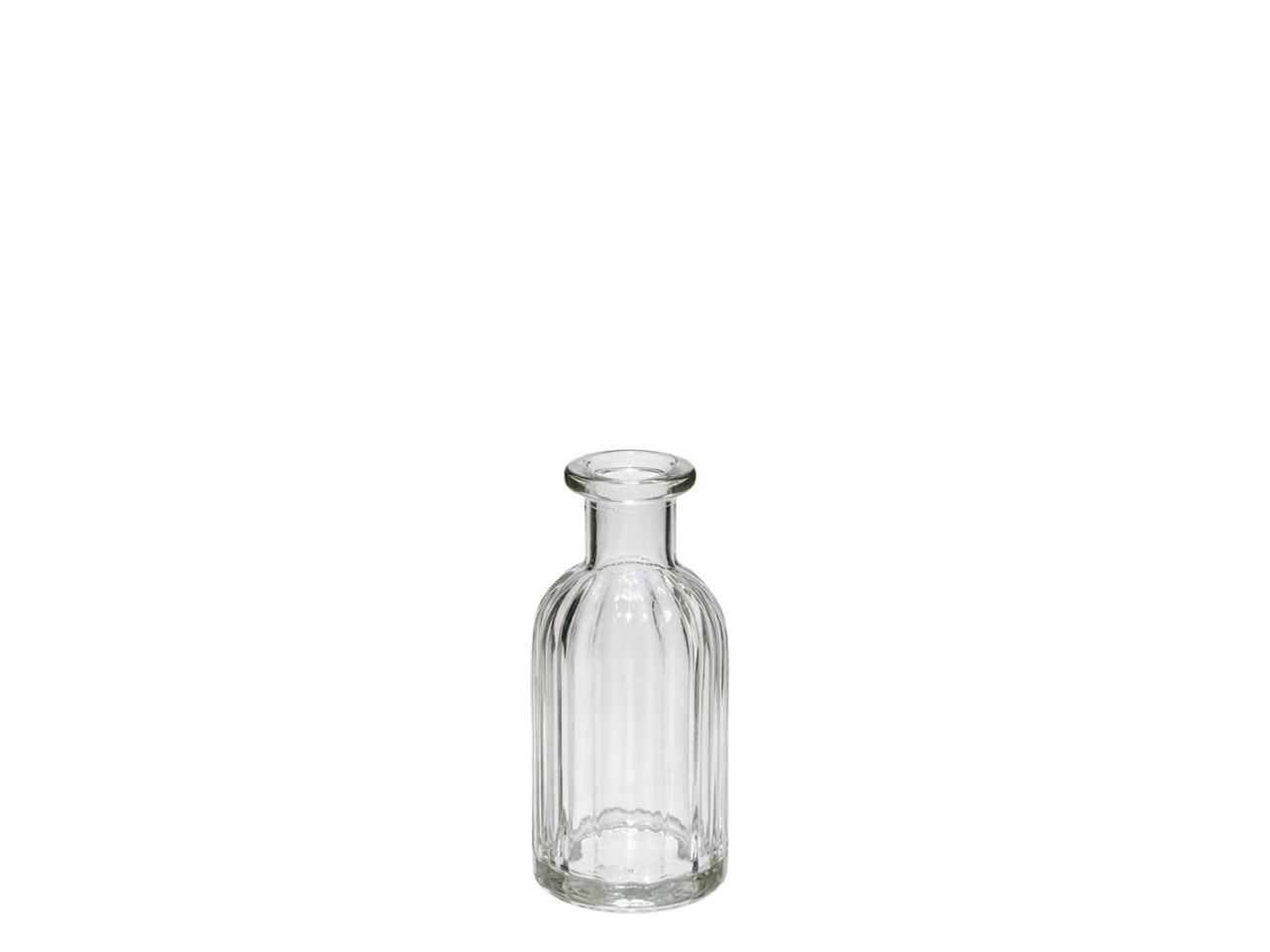 Flasche Glas Stripes klar D6x H 11cm Öffnung D 2 cm