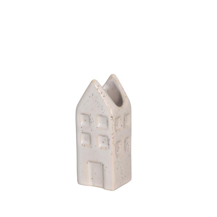 Blumenvase Häuser Amsterdam creme D3x3cm Höhe 8cm