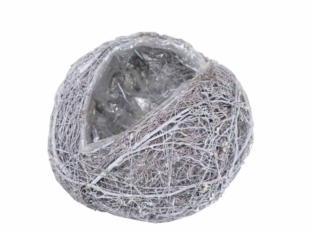 Kugel z. Pflanzen Rattan weiß D25cm