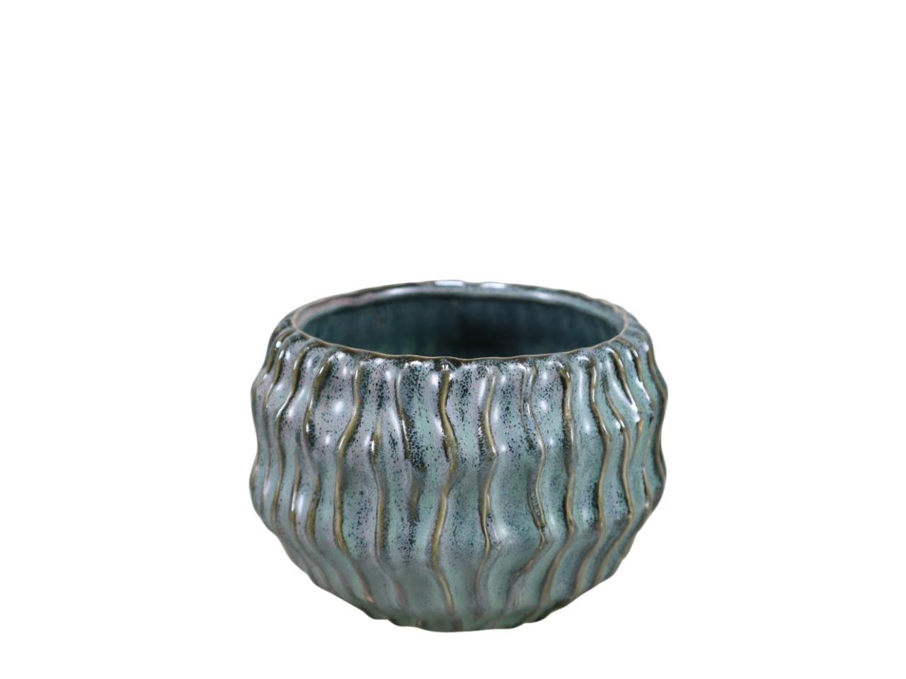Übertopf Keramik grün D14,5cm