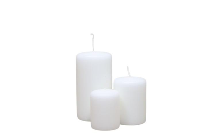 Stumpenkerze getaucht 200/100mm weiß