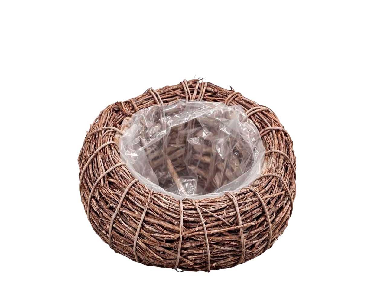 Pflanzschale rund Weide natur D28xH15cm