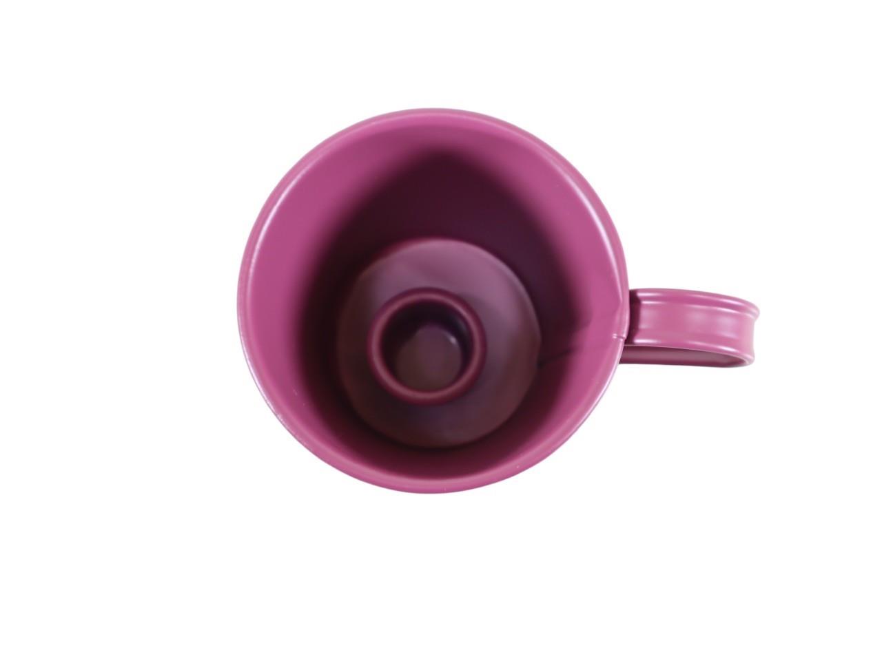 Tasse m. Stabkerzenhalter Metall aubergine D7cm