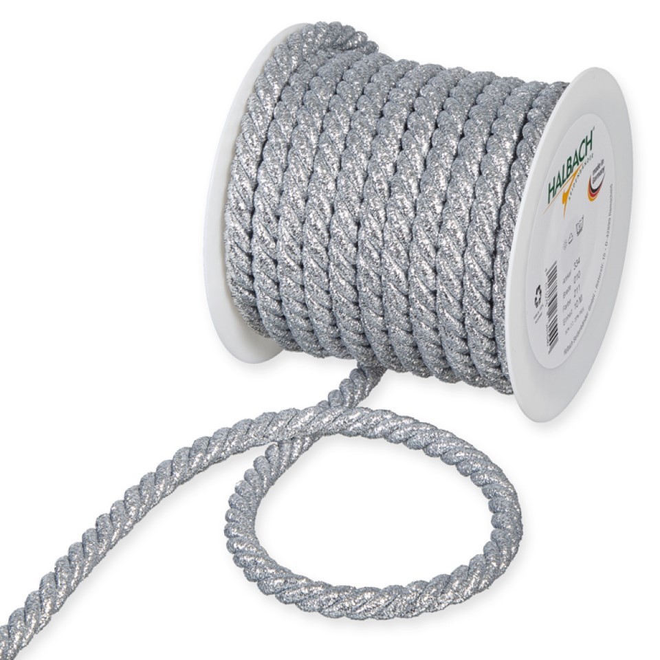 Kordel 10 mm silber