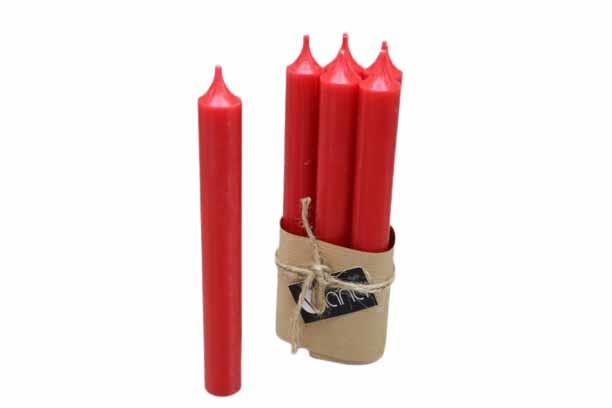 Stabkerze Rustika H180/21mm rot (4Bund a 6Stück) Stabkerze Rustika H180/21mm rot (4Bund a 6Stück)