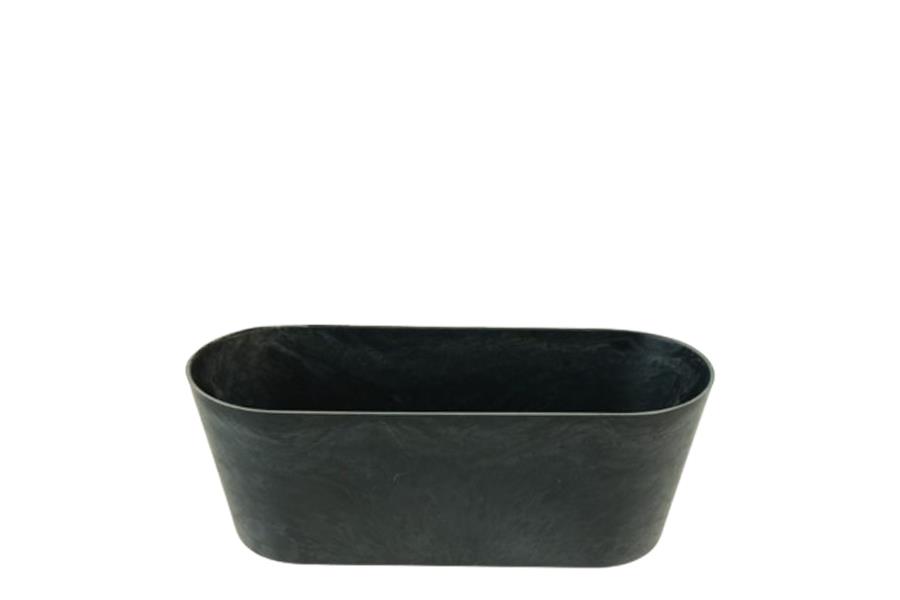 Schale oval KARA anthrazit-natur Plastik L27x11cm H10,5cm
