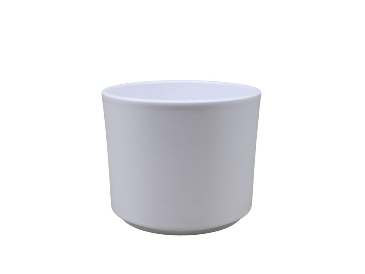 Keramikübertopf Cilindro weiß matt D14cm