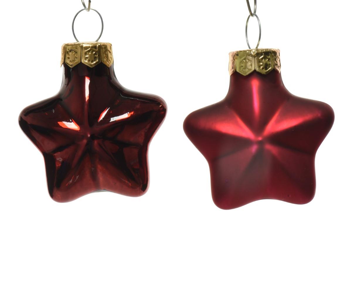 Stern hängend Glas ochsenblut glanz/matt D4,5cm