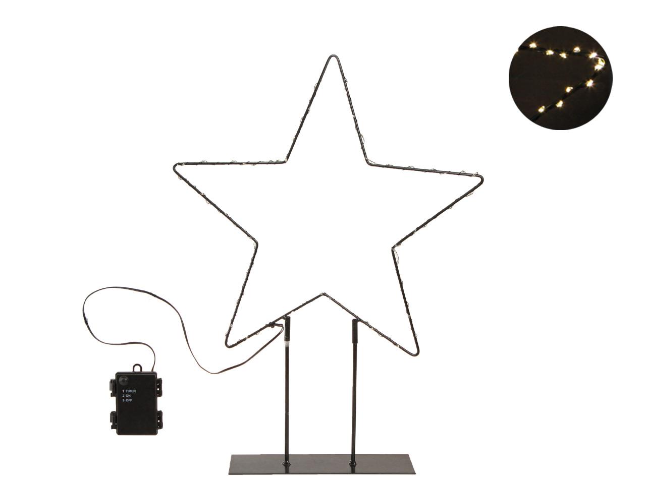 Stern stehend Metall schwarz inkl. LED Beleuchtung D37cm