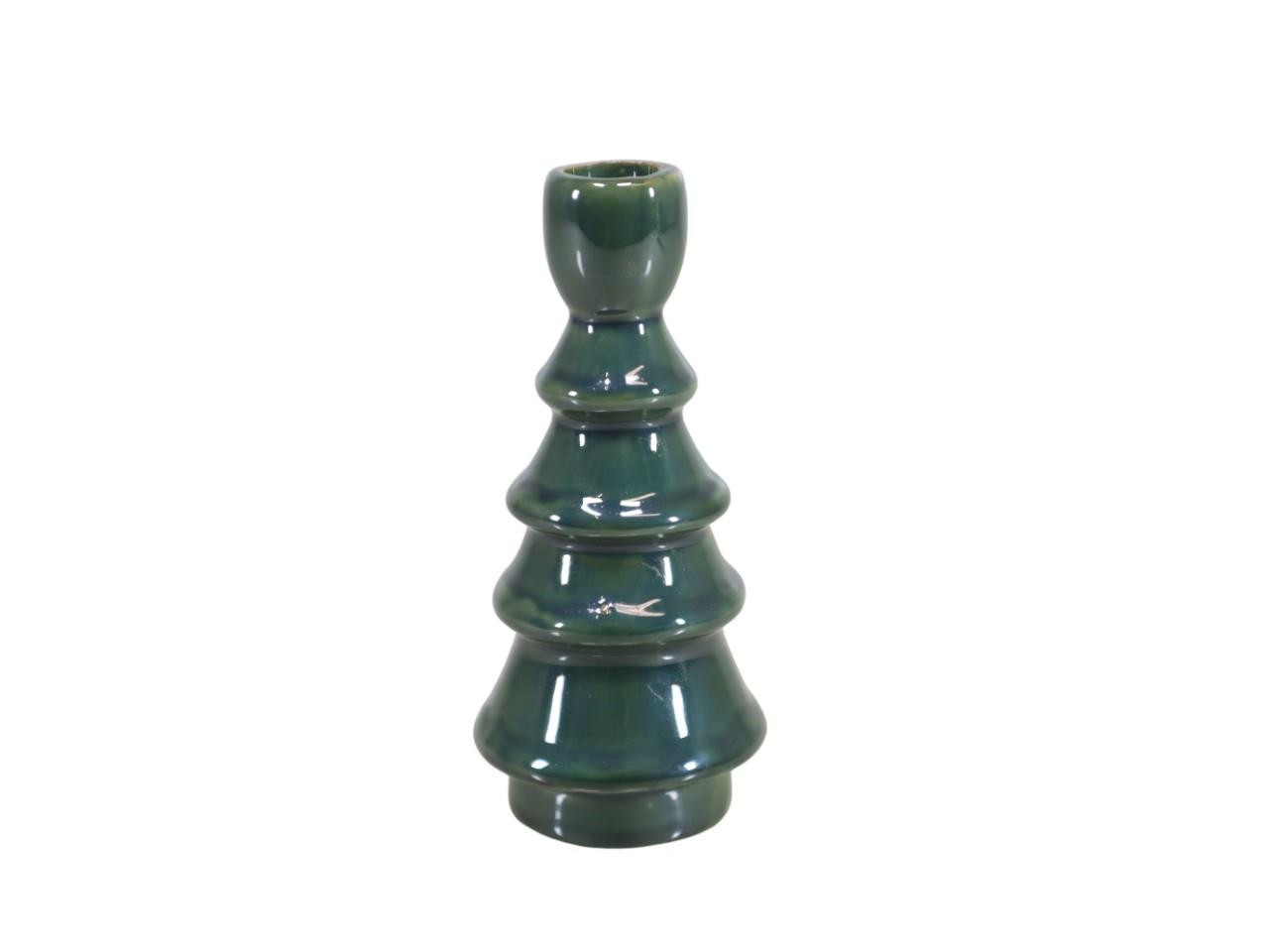 Kerzenhalter Baumform Keramik grün D7,5 xH16,5cm Kerzenhalter Baumform Keramik grün D7,5 xH16,5cm