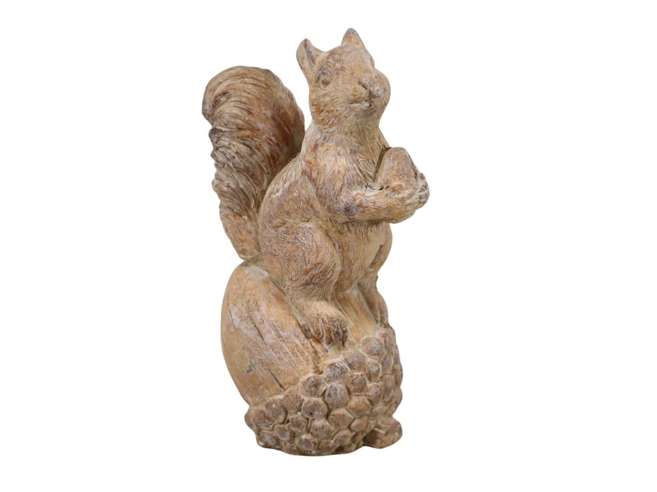 Eichhörnchen auf Eichel Zement natur 13x9x21.5cm
