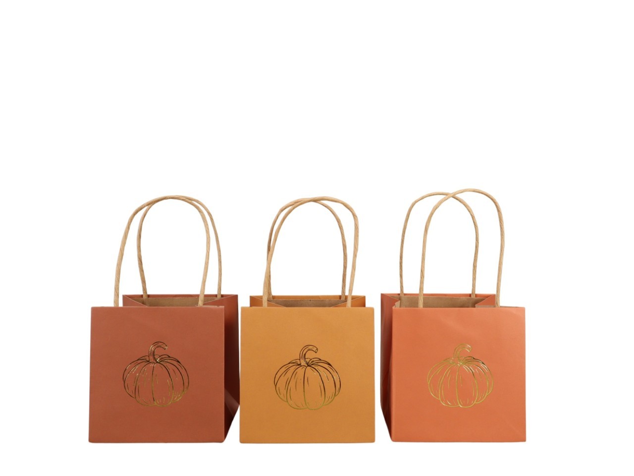 Pflanztasche Kürbis Papier orange-mix D10,5cm