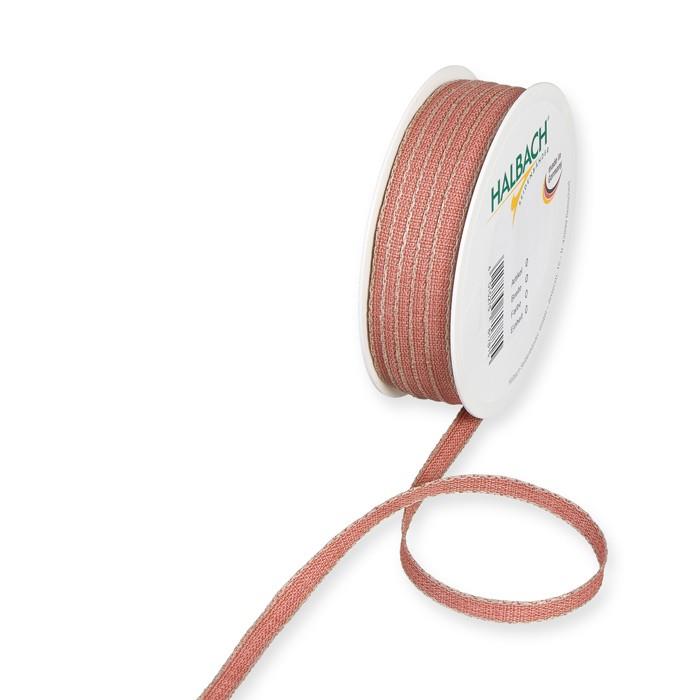 Leinenband m. Kante 7 mm 30 Meter rosewood/linen 98