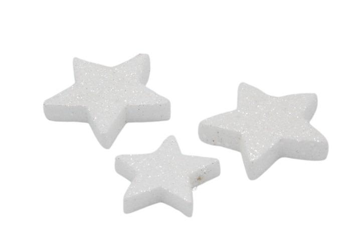 Streuer Sterne Glitter weiß D5+4cm