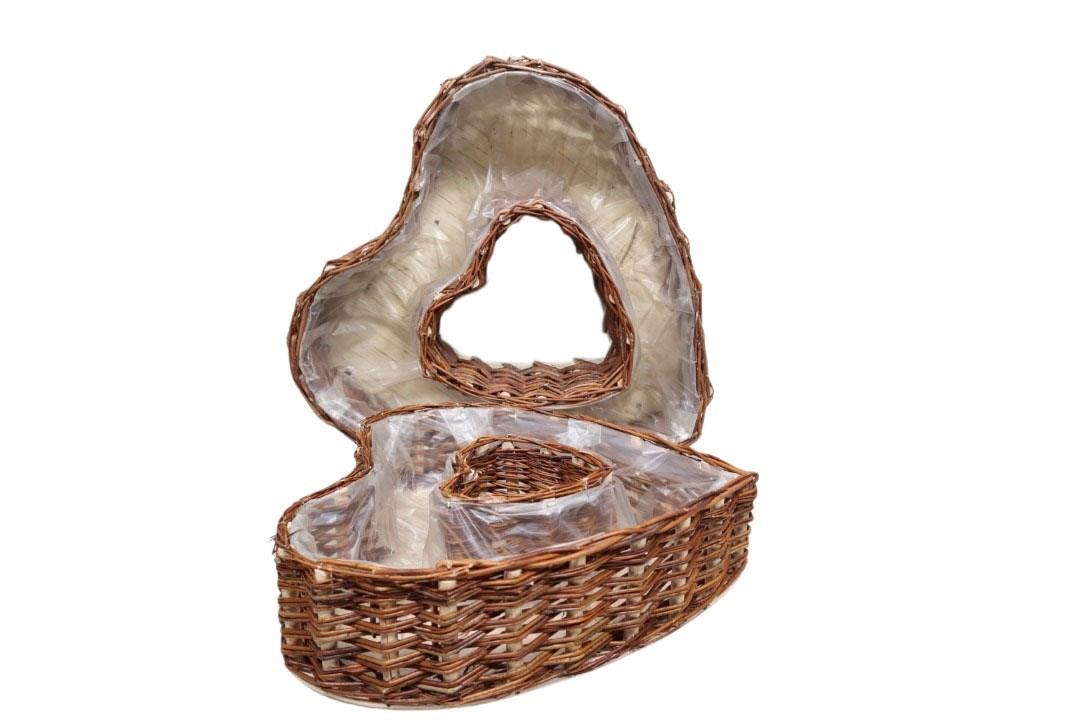 Pflanzherz Set/2 Weide natur D47+36cm NETTO