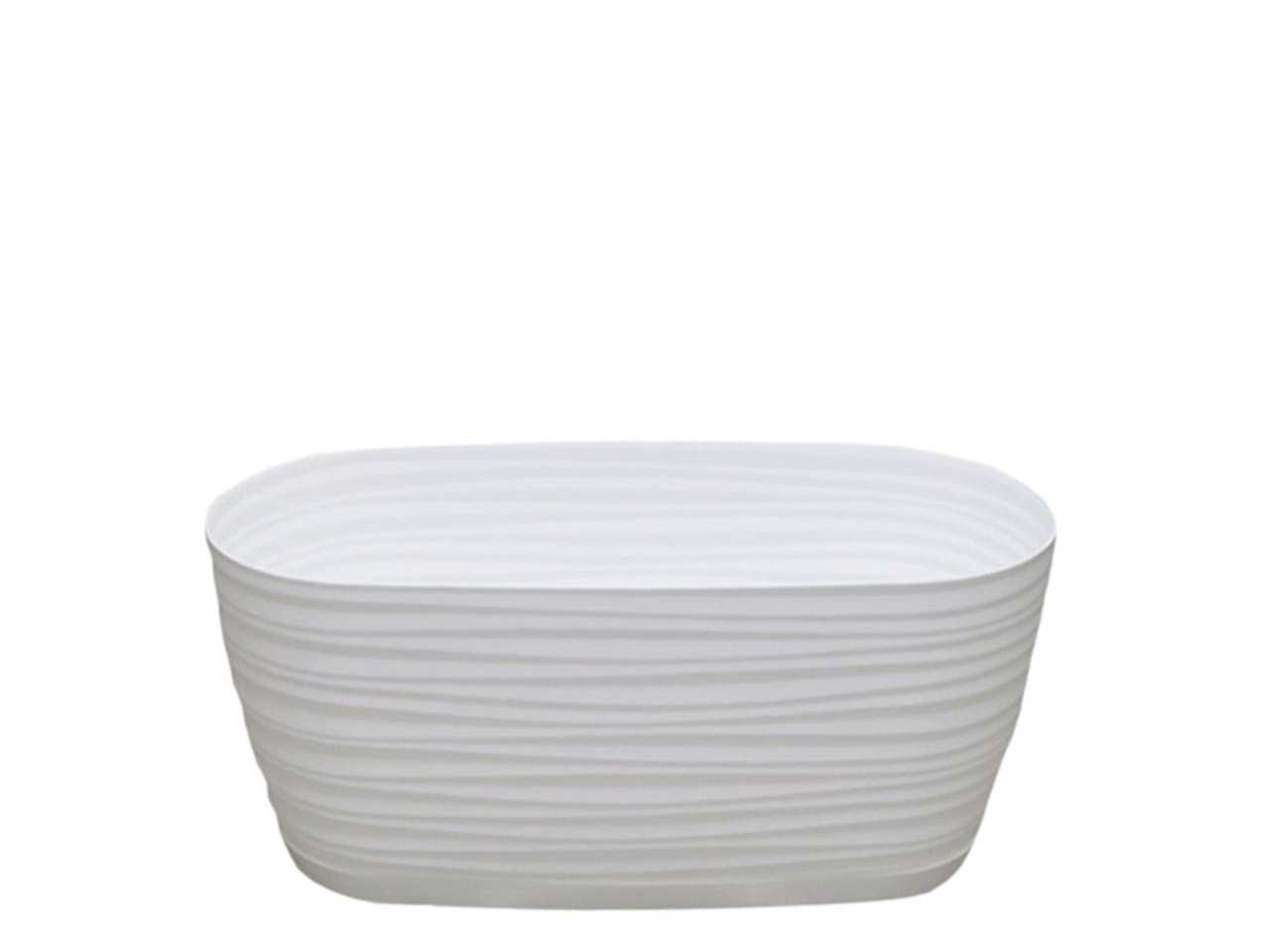 Pflanzschale Sahara m. Wasserspeicher oval weiß L27cm