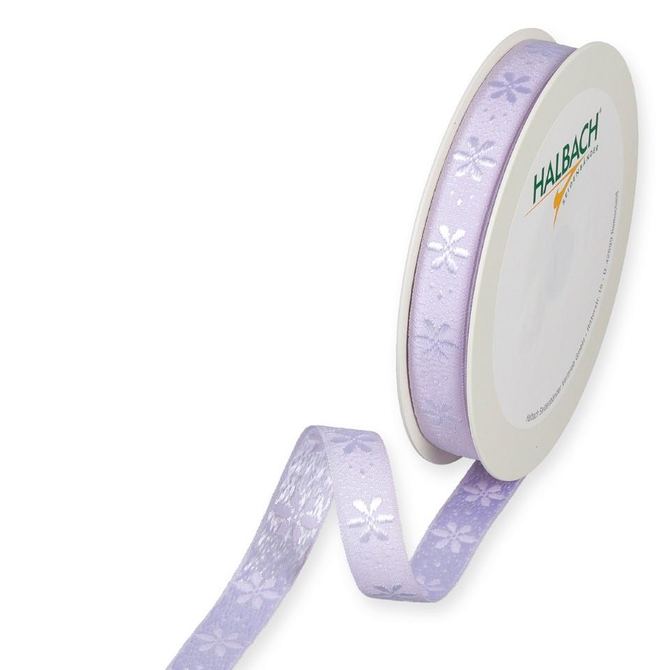Dekorationsband Blüten 15 mm 15 Meter lavender/white 537