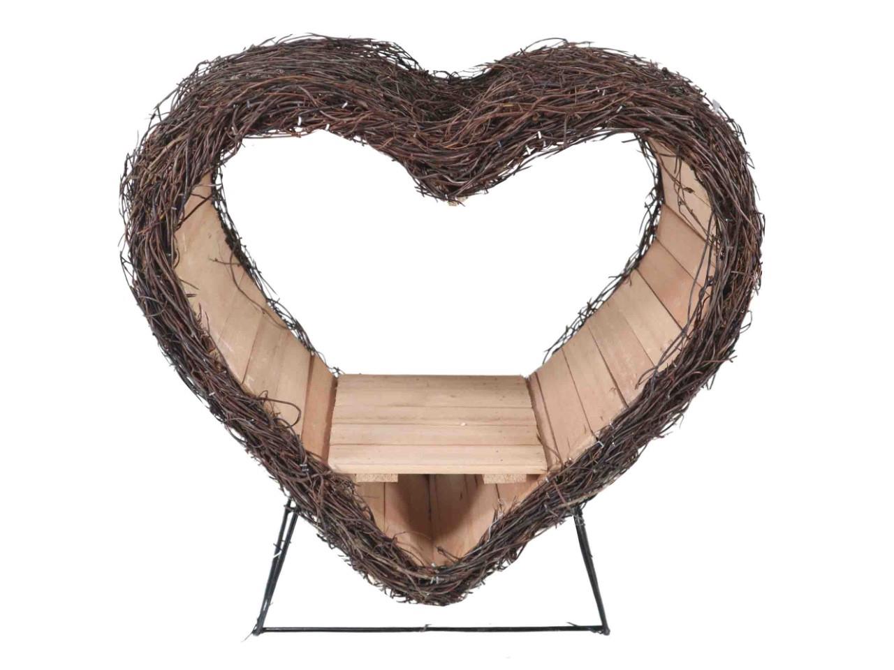 Herz stehend Rebe/Holz natur D40x43cm