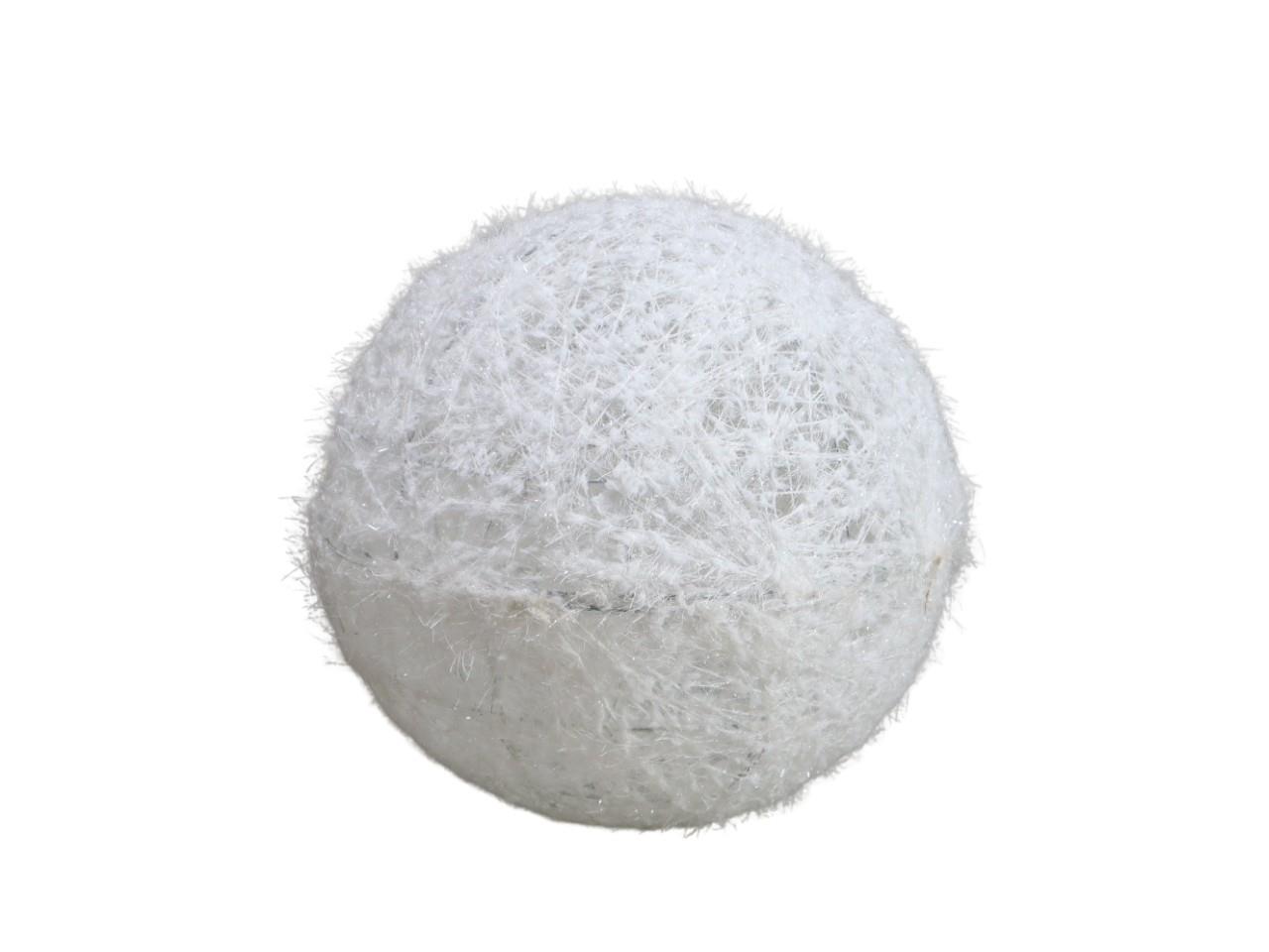 Kugel Wolle 2 Hälften weiß m. Glitzereffekt D40cm